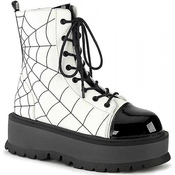 Demonia - SLACKER-88 White Glow Boots - US 11 [WOMENS]