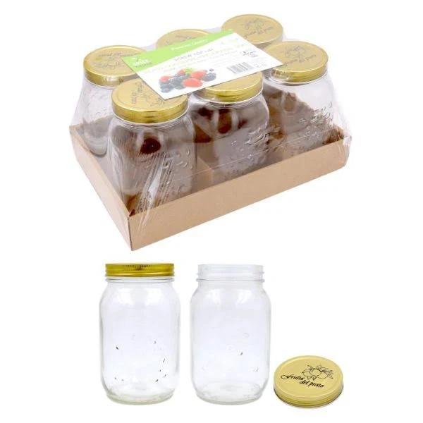 6 Pack Preserving Conserve Glass Jars - 950ml