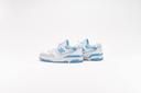 New Balance Unisex 550 White/Blue Haze/Rain Cloud - Size 4