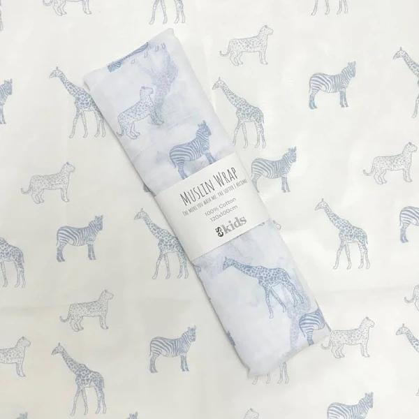 ES Kids Muslin Wrap Safari Blue