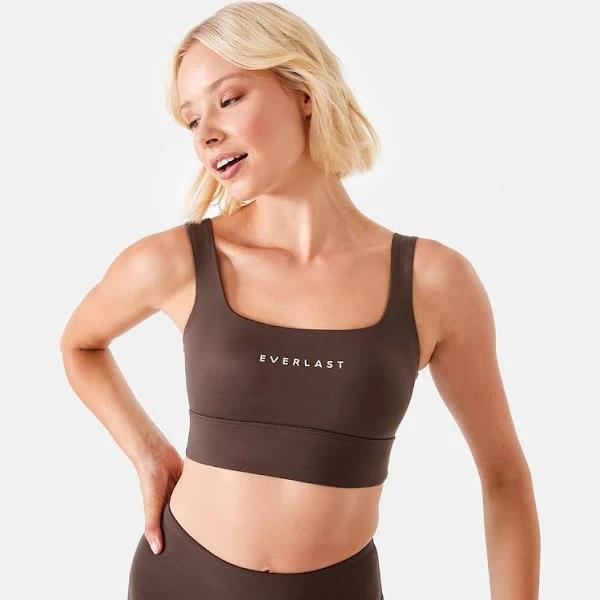 Active Everlast Womens Square Crop Top - Mocha Size: 10