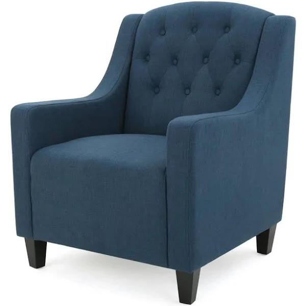 Canberra Dark Blue Fabric Armchair - AfterPay & zipPay Available