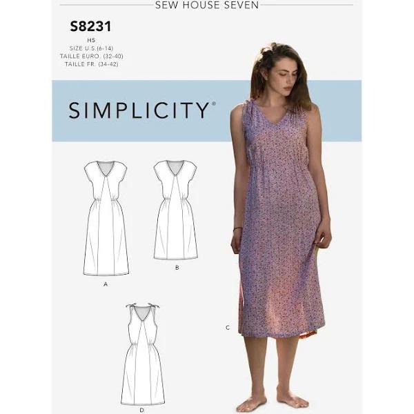 Simplicity Pattern 8231 Misses Dress in Two Lengths