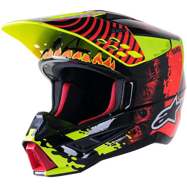 Alpinestars SM5 Solar Flare Helmet - Black/Red/Yellow - XL