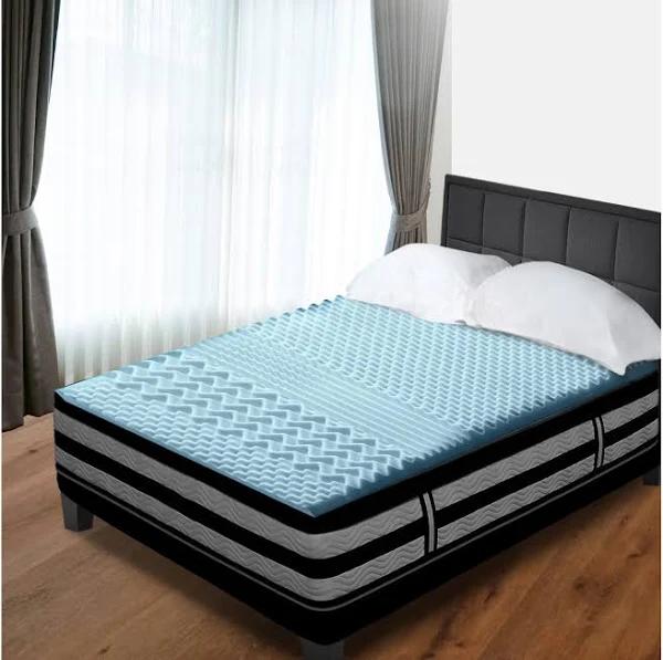 7-Zone Single Cool Gel Memory Foam Mattress Topper Bamboo Cover 5cm Thick - AfterPay & zipPay Available