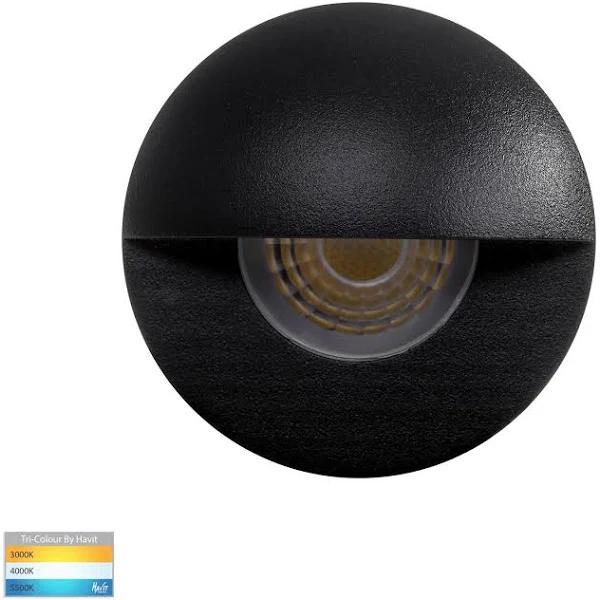 Elite Black Aluminium Led Wall or Step Light with Eyelid - HV2883T-BLK-12V