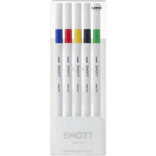 Emott Fineliner Pens - Sets of 5 or 10 Set of 5 - No. 1 (Vivid)