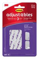 Command Adjustables Adhesive Repositionable Refill Strips Clear - 18 Pack