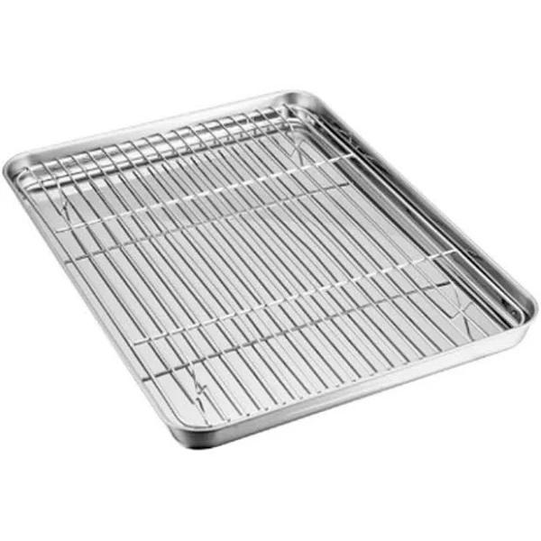 Stainless Steel Baking Tray Oven Pan With Cooling Rack Oven Tray Rack 40x30x2.5cm - AfterPay & zipPay Available