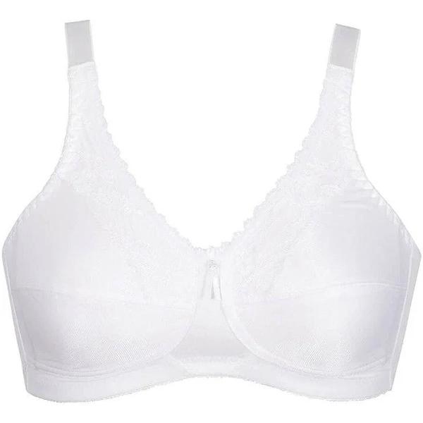 Trulife Barbara Wire Free White Mastectomy Bras. Post Op Bra 18C