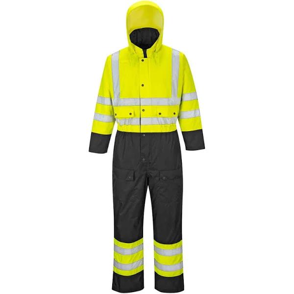 Portwest Hi-Vis Contrast Coverall - Lined S485 Yellow/Black XL