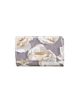 David Jones Serenade Annalise Medium Patent Leather Wallet With RFID in Floral