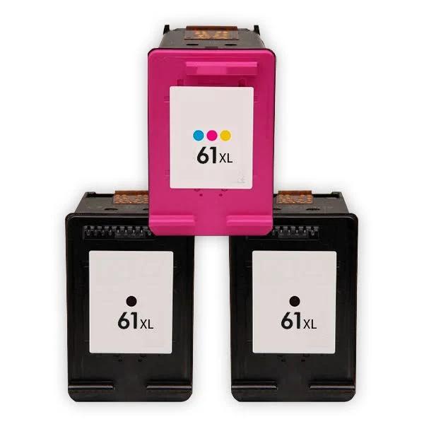 Compatible 3 x HP 61XL High Yield Inkjet Cartridges CH563WA + CH564WA [2BK,1CL]