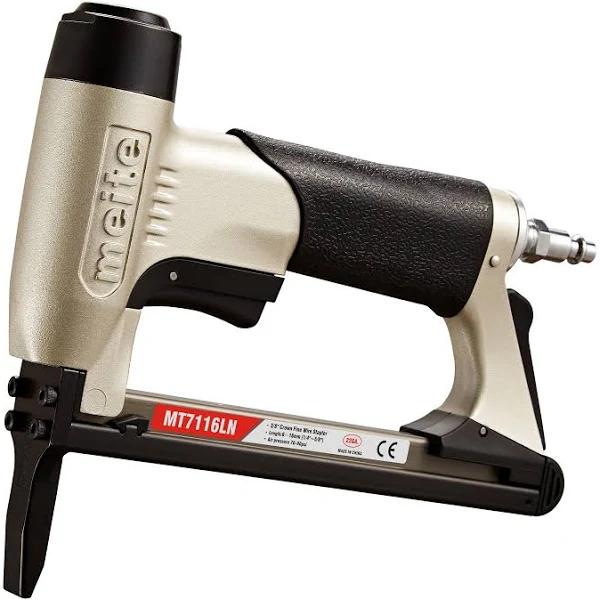 Meite MT7116LN Pneumatic Upholstery Stapler 22 Gauge 71 Series 3/8" Crown 1/4" To 5/8" Length Long Nose Stapler Industrial Fine Wire Stapler