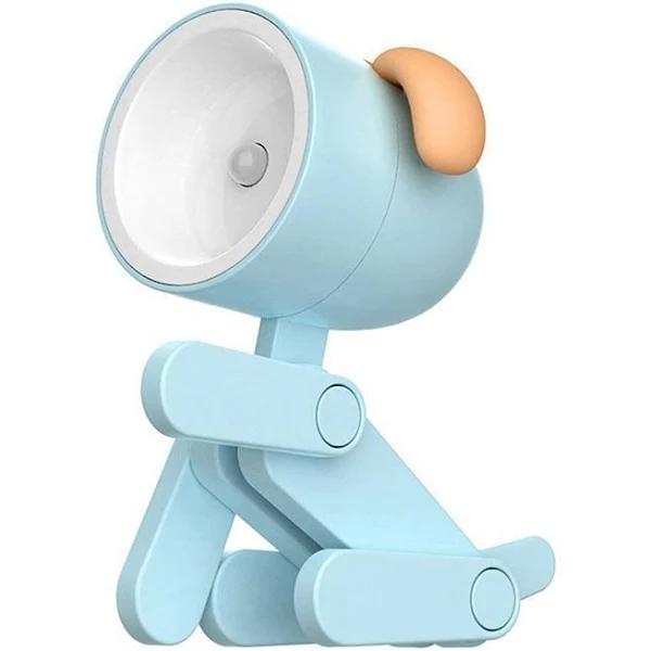 Mini Cartoon Animals LED Desk Lamp Portable Adjustable Cute Pet Night Light Lamp - Blue Dog