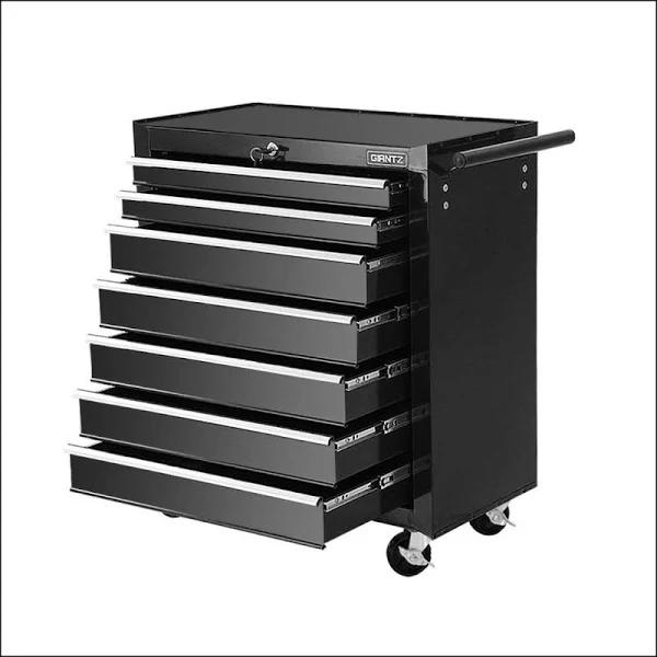 Giantz Tool Chest and Trolley Box Cabinet 7 Drawers Cart Garage Storage - Black