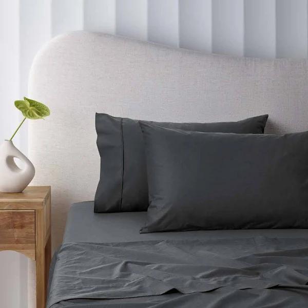 Accessorize 400TC Charcoal Bamboo Cotton Sheet Set 40cm Wall Double