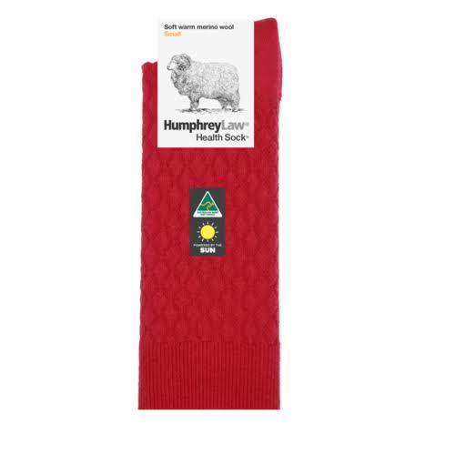 Humphrey Law Merino Quilted Health Sock Red / Small