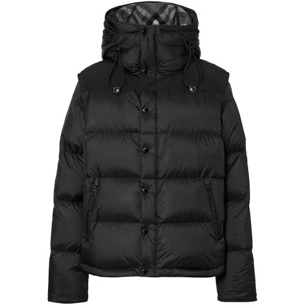 Burberry Detachable Sleeve Hooded Puffer Jacket , Size: XXS, Black