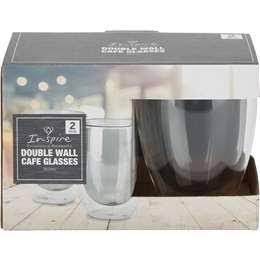 Inspire Double Wall Cafe Glasses Grey Assorted Each