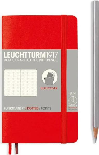 Leuchtturm1917 - Notebook - Softcover - A6 - Red, Dotted