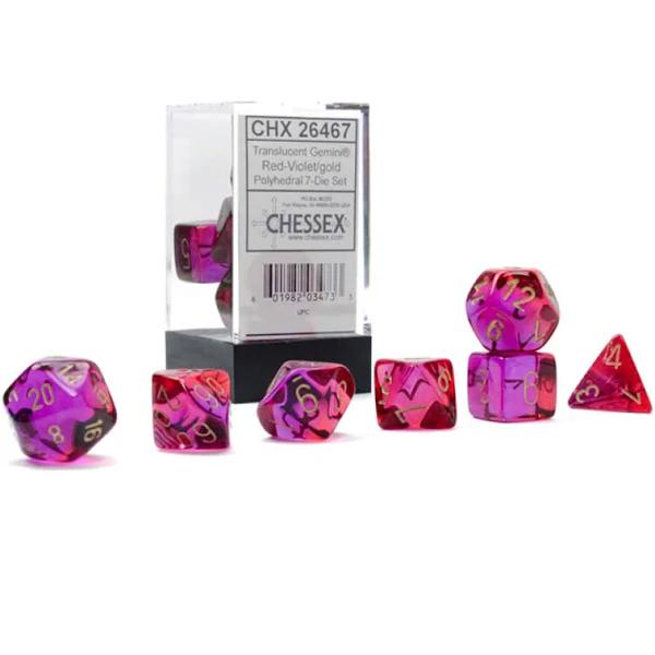 CHX 26467 Gemini Translucent Red-Violet/Gold Luminary 7-Die Set