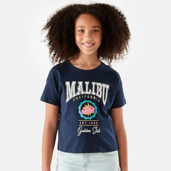 Kmart Short Sleeve Print T-Shirt - Malibu Size: 12