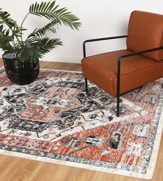 Anatolia Traditional Terracotta White Rug 200 x 290cm