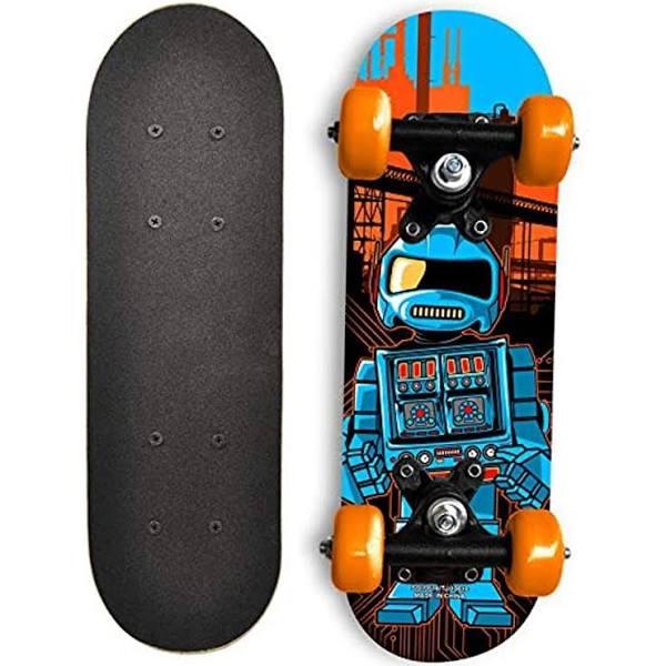 Kids Beginner Skateboard from Rude Boyz - Learn Skateboarding in Style - Mini Wooden Cruiser Board with Cool Graphics For Boys & Girls 3-5 Years -