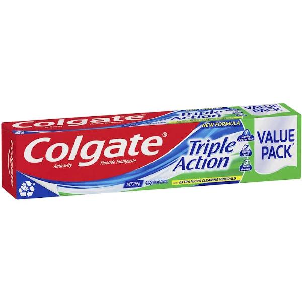 Colgate Triple Action Toothpaste Original Mint Value Pack 210g