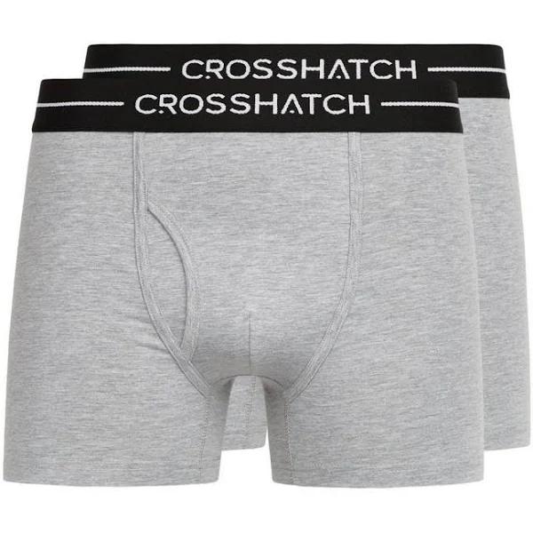 Crosshatch Mens Ambek Boxer Shorts (Pack of 2) Grey Marl M