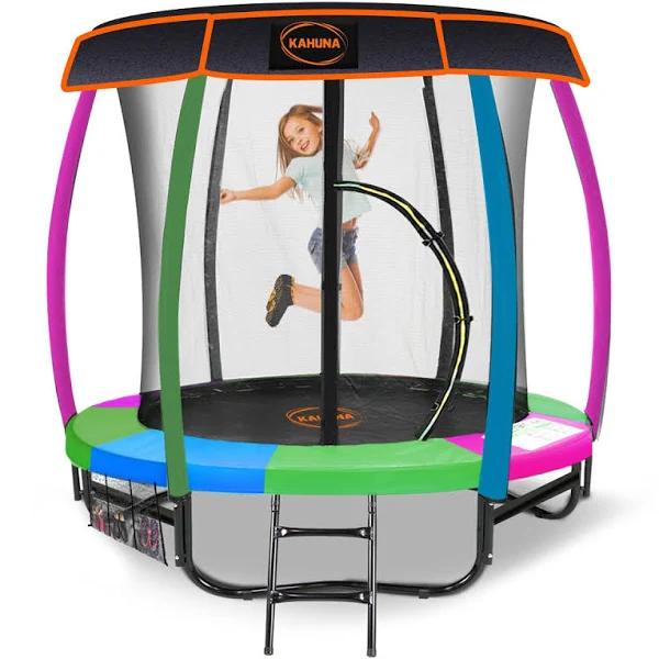 Kahuna 6ft Trampoline With Basketball Set - Rainbow