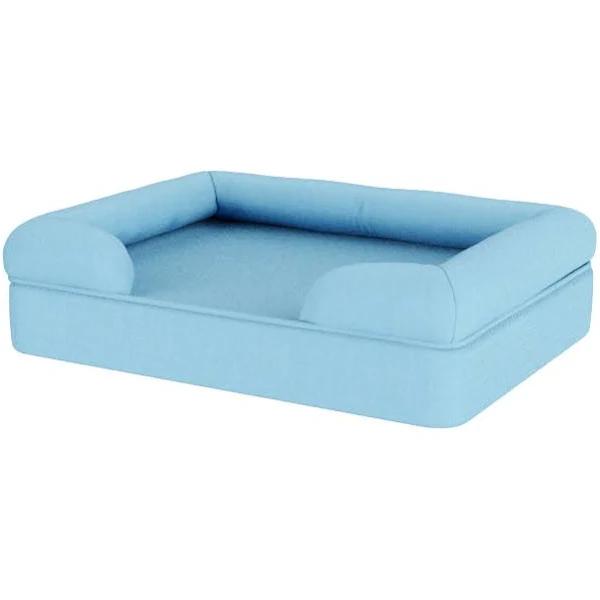 Small Memory Foam Dog Bed - Omlet Bolster Dog Bed in Sky Blue