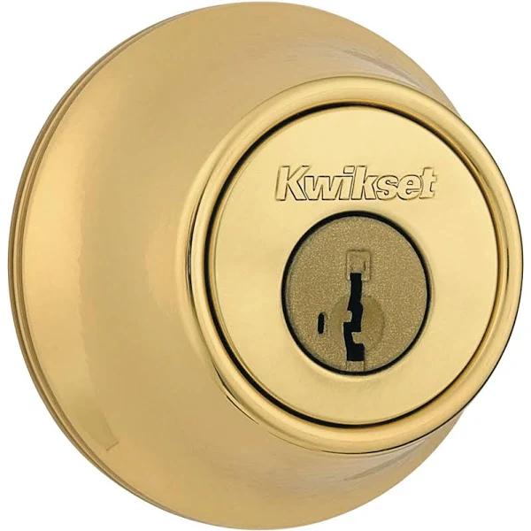 Kwikset 660 Single Cylinder Deadbolt Featuring SmartKey in Polished Brass