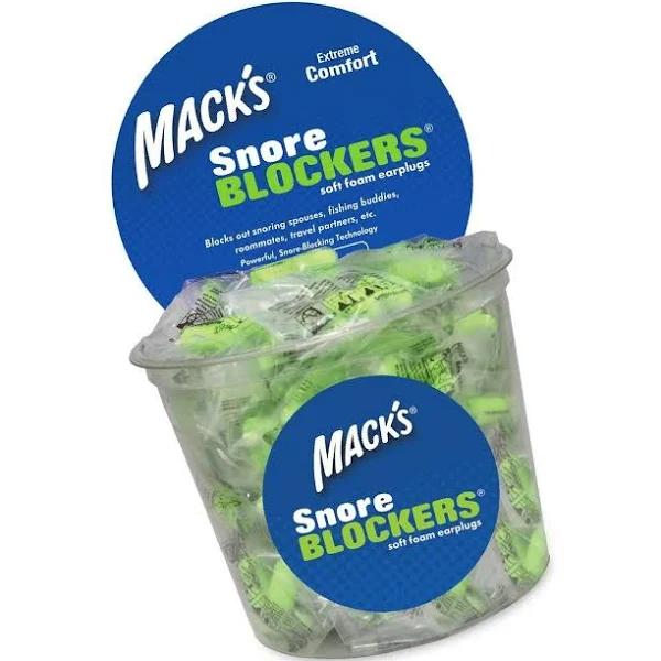 Mack's Snore Blockers Soft Foam Earplugs - 100 Pair Tub - Individually