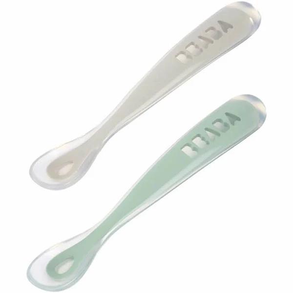 Beaba Baby Spoons and Case - Sage