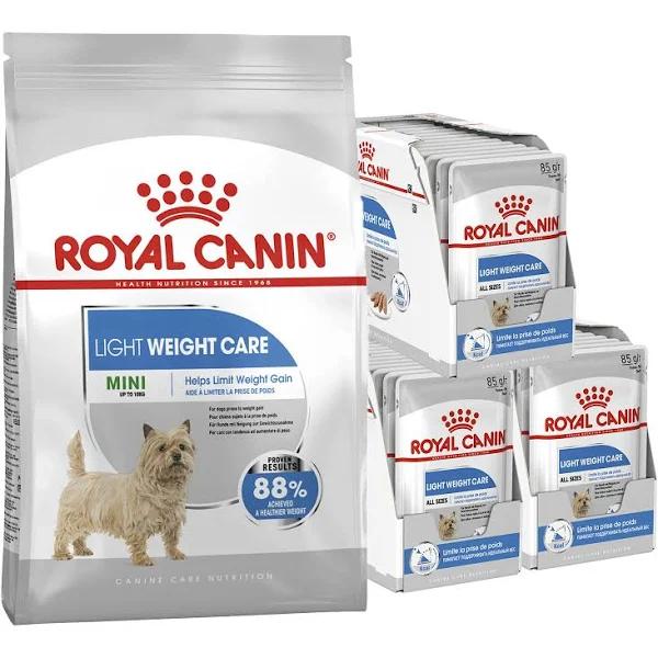 Royal Canin Bundle Light Weight Care Mini Adult Wet and Dry Dog Food by Budget Pet Products