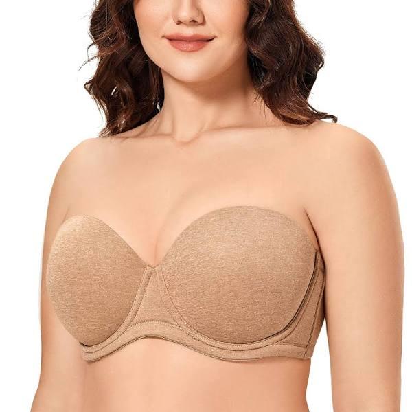 DELIMIRA Women's Full Figure Underwire Contour Multiway Strapless Bra Plus Size