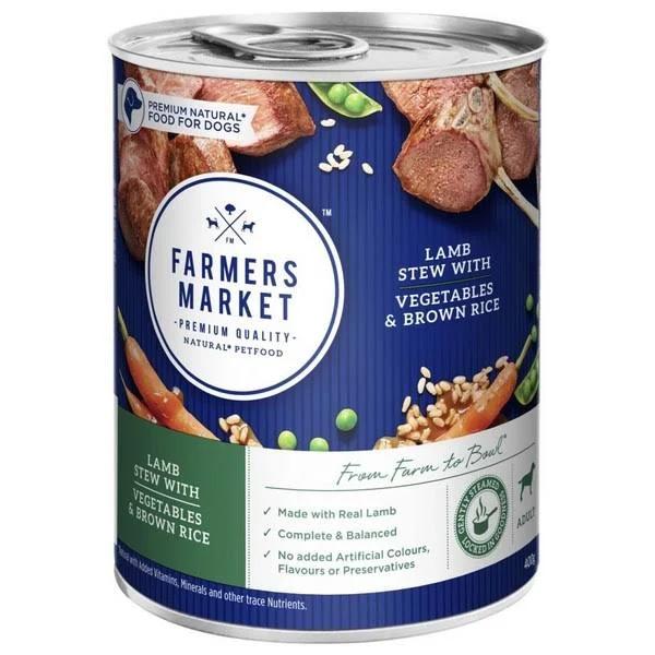 Farmers Market Adult Wet Dog Food Lamb Stew with Vegetables & Brown Rice 400g