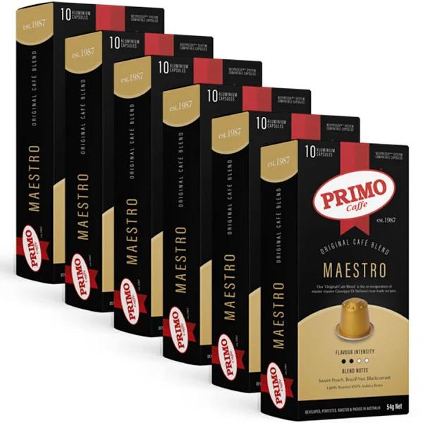 6x10pc Primo Caffe Maestro 54g Coffee Capsule/Pod