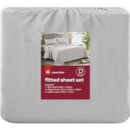 Essentials Fitted Sheet Set Double Bed Assorted Each