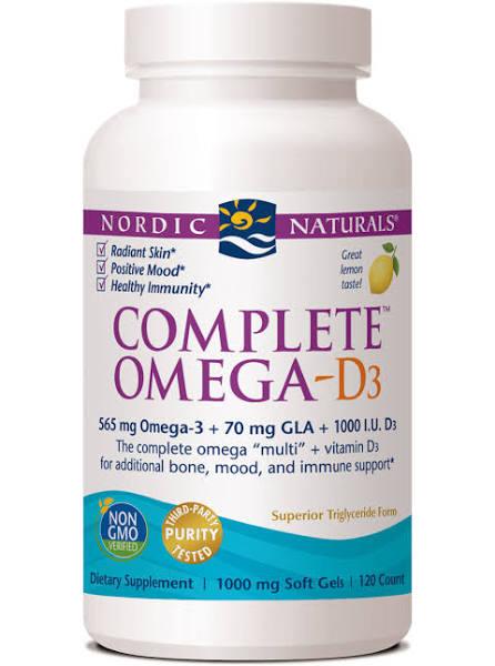 Nordic Naturals Complete Omega-D3 565 MG Lemon 120 Softgels