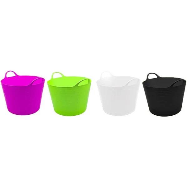 8 x Flexible Plastic Tubs 42LT Flexi Toy Storage Laundry Gardening Ice Buckets - AfterPay & zipPay Available