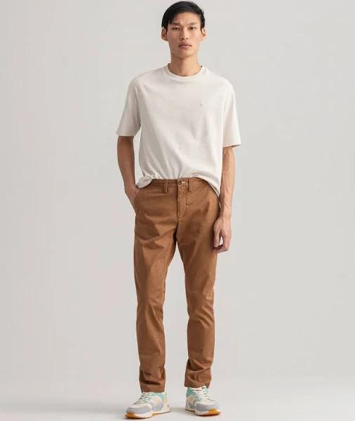 Gant Hallden Twill Chinos in Roasted Walnut Brown 32