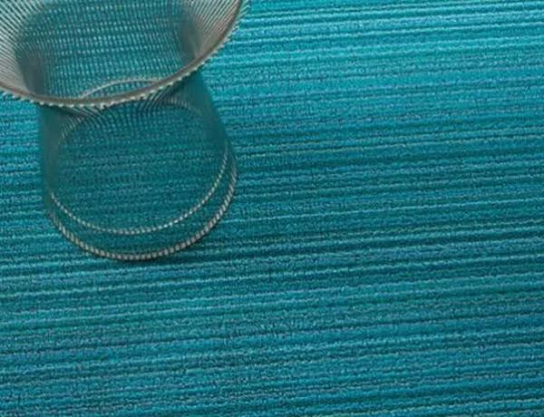 Shag Turquoise Skinny Stripe In/outdoor Floor Mat by Chilewich - Runner 61 x 183cm