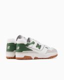 New Balance White & Green 550 Sneakers