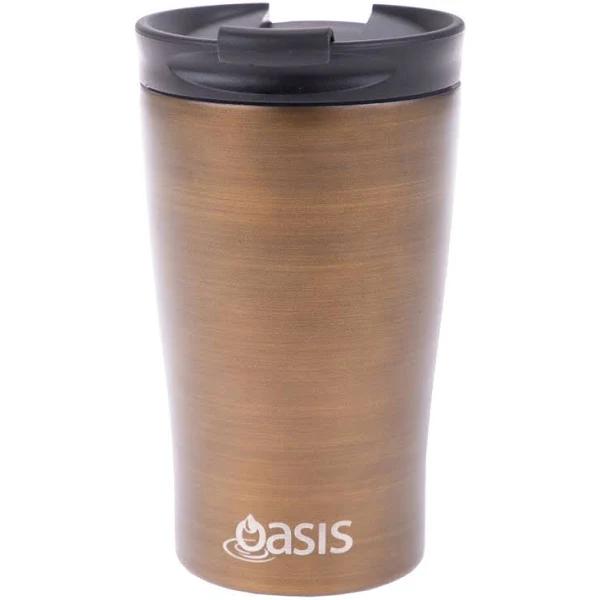 Oasis 350ml Stainless Steel Insulated Travel Cup Gold Swirl