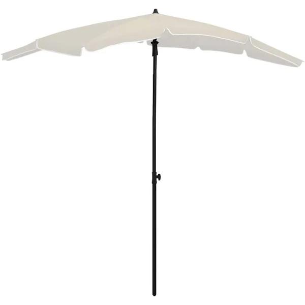 vidaXL Garden Parasol With Pole 200×130 cm Sand