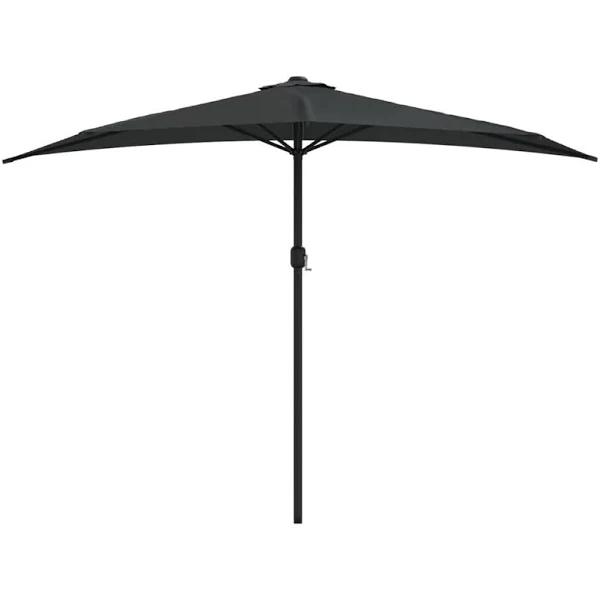 vidaXL Balcony Parasol with Aluminium Pole 300x150x253 cm Half | Black