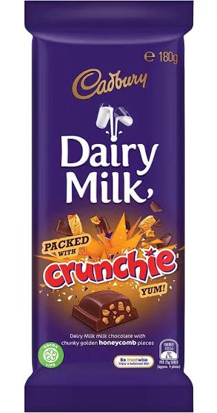 Cadbury Dairy Milk Crunchie Chocolate Block 180g